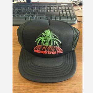 NEW This Bud's For You Light Black Snapback Trucker Baseball Unisex Cap Hat Mesh